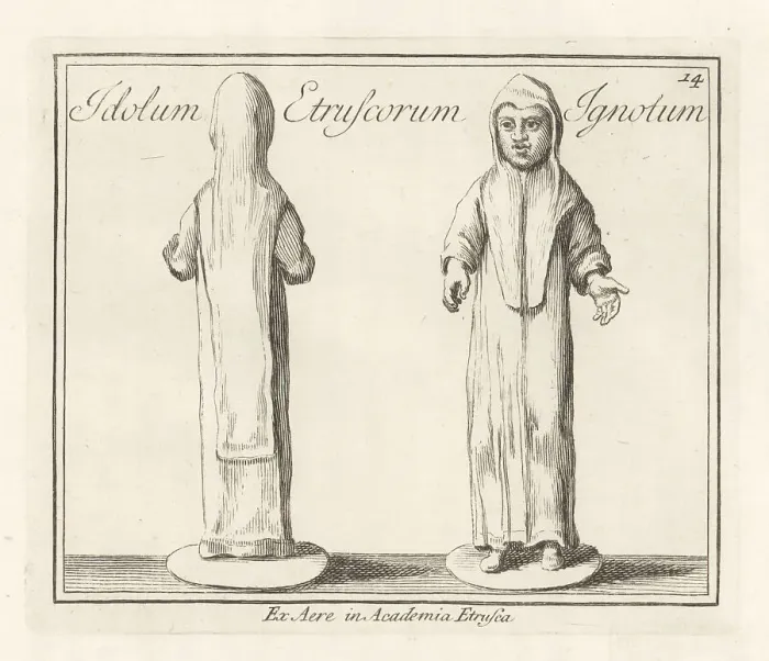Framed Print : Unknown Etruscan god in long tunic and hood Framed Print : Unknown Etruscan god in long tunic and hood