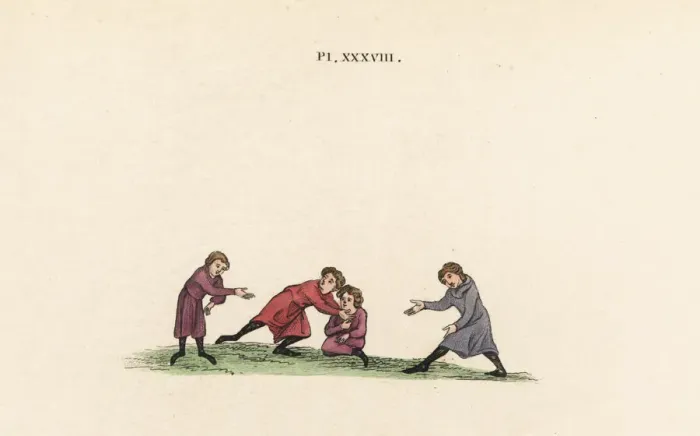 Framed Print : Unknown medieval game Framed Print : Unknown medieval game