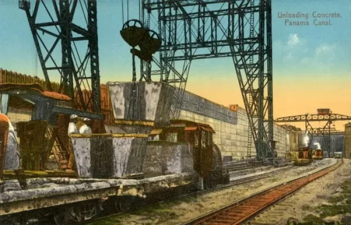 Framed Print : Unloading Concrete, Panama Canal Framed Print : Unloading Concrete, Panama Canal