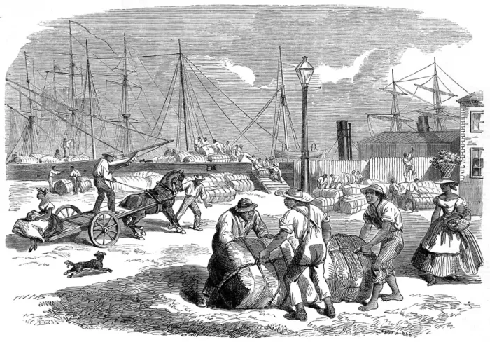 Framed Print : Unloading Cotton at Nassa, New Providence, 1864 Framed Print : Unloading Cotton at Nassa, New Providence, 1864