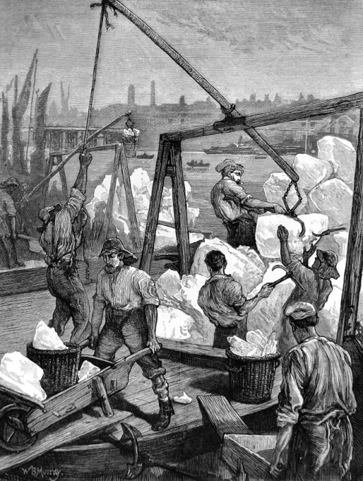 Framed Print : Unloading Ice at the London Docks, 1874 Framed Print : Unloading Ice at the London Docks, 1874