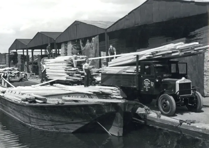 Framed Print : Unloading Timber 1930S Framed Print : Unloading Timber 1930S