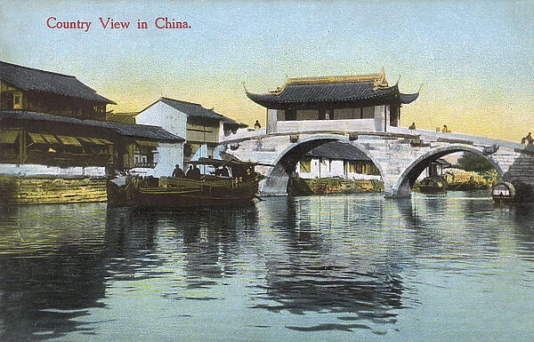 An unspecified country town (and Bridge) in China