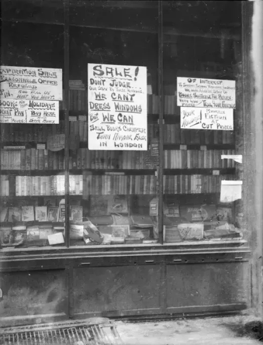 Framed Print : untidy Bookshop Window Framed Print : untidy Bookshop Window