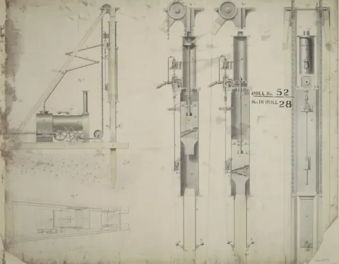 Framed Print : Untitled, steam pile driving machinery Framed Print : Untitled, steam pile driving machinery