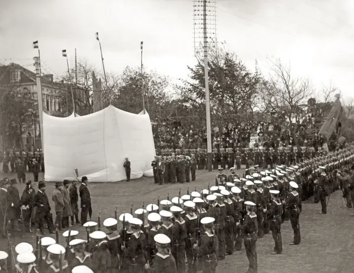 Framed Print : Unveiling the Iltis Monument, Shanghai, 1898 Framed Print : Unveiling the Iltis Monument, Shanghai, 1898
