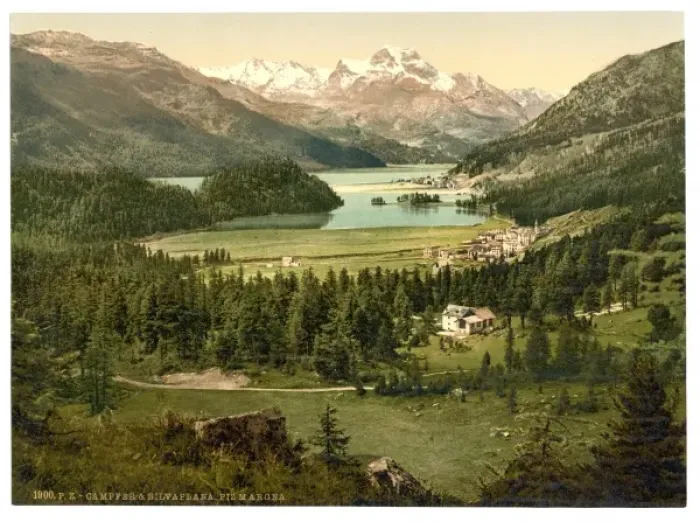 Framed Print : Upper Engadine, Kampfer and Silverplana, II. Grisons, Switz Framed Print : Upper Engadine, Kampfer and Silverplana, II. Grisons, Switz