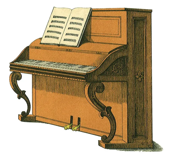 Framed Print : Upright Piano Date: 1880 Framed Print : Upright Piano Date: 1880