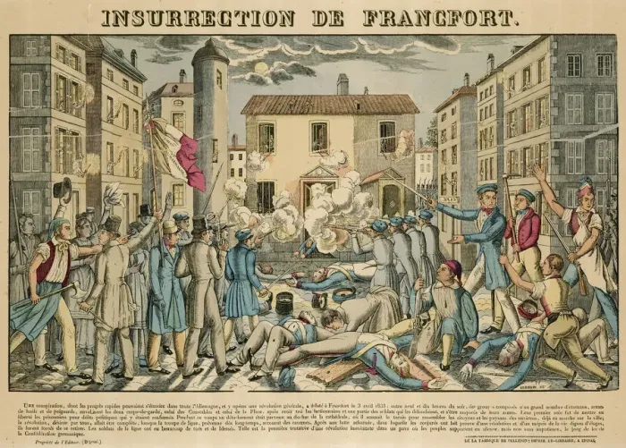 Framed Print : UPRISING AT FRANKFURT A premature attempt to establish constitutional government in Framed Print : UPRISING AT FRANKFURT A premature attempt to establish constitutional government in