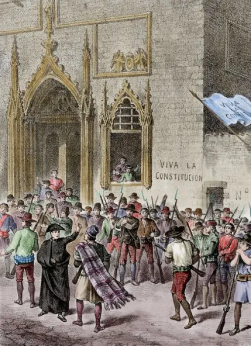 Framed Print : Uprising in Valencia, to defend the Spanish Constitution of Framed Print : Uprising in Valencia, to defend the Spanish Constitution of