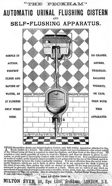 Urinal Advert 1889. Milton Syer's Peckham urinal. 1889