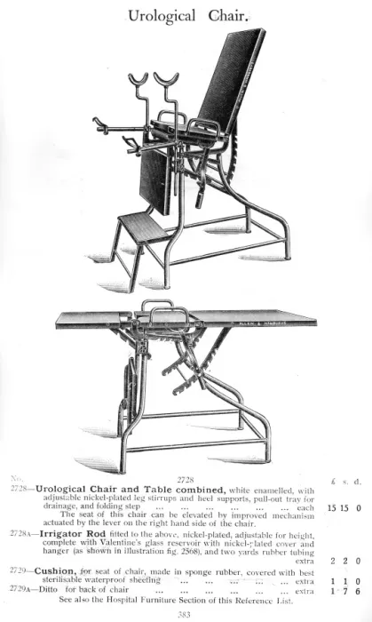 Framed Print : Urological Chair, Table Framed Print : Urological Chair, Table