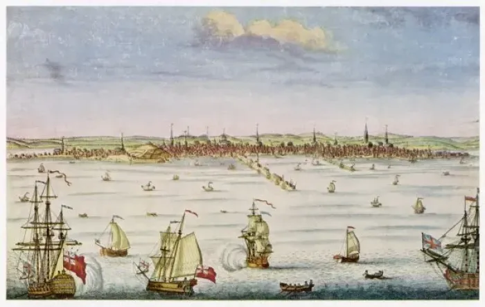 Framed Print : USA / Boston Harbour 1750 Framed Print : USA / Boston Harbour 1750