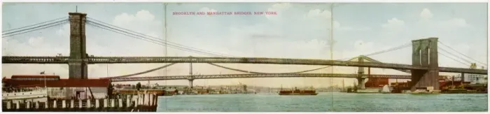 Framed Print : USA - New York - Brooklyn and Manhattan Bridges Framed Print : USA - New York - Brooklyn and Manhattan Bridges