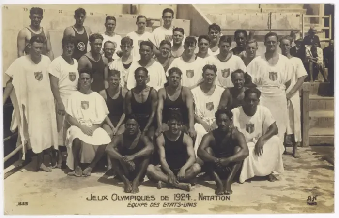 Framed Print : USA Olympic swimming team in Paris Framed Print : USA Olympic swimming team in Paris