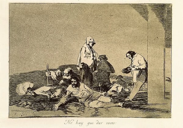 Its no use crying out. Plate 58 of The Disasters of War