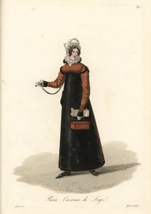 Framed Print : Usher at a lodge, Paris, early 19th century Framed Print : Usher at a lodge, Paris, early 19th century