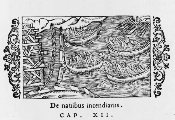 Framed Print : Using Fireships / 1555 Framed Print : Using Fireships / 1555