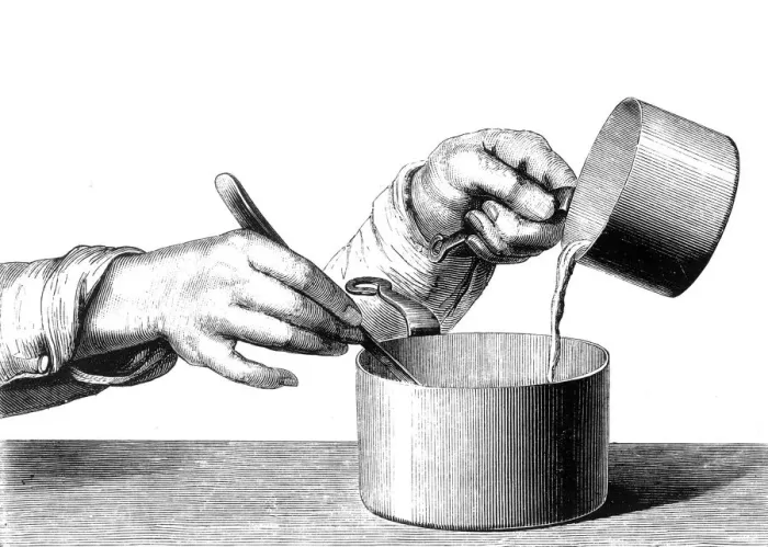 Framed Print : USING TWO SAUCEPANS Framed Print : USING TWO SAUCEPANS