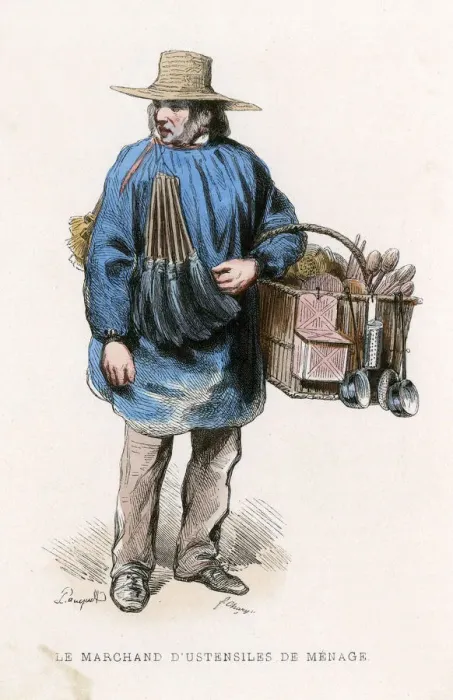 Framed Print : UTENSIL SELLER 1850 Framed Print : UTENSIL SELLER 1850