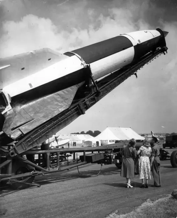 Framed Print : A V-2 rocket on display Framed Print : A V-2 rocket on display