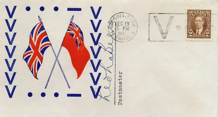 Framed Print : V for Victory - WW2 Canadian envelope Framed Print : V for Victory - WW2 Canadian envelope