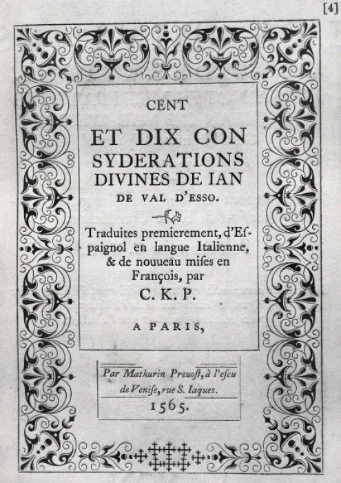 Framed Print : VALDES, Juan de (1500-1541). Las ciento y diez Framed Print : VALDES, Juan de (1500-1541). Las ciento y diez
