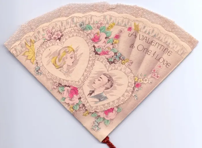 Framed Print : Valentine card in the form of a fan Framed Print : Valentine card in the form of a fan