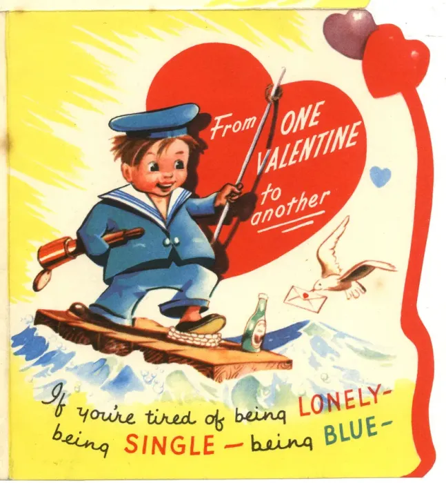 Framed Print : Valentine card, sailor boy Framed Print : Valentine card, sailor boy