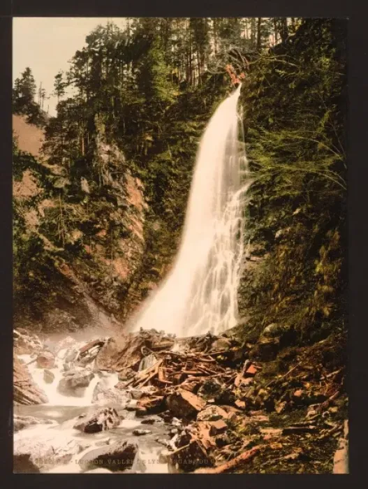 Framed Print : Valley of Lys and Cascade de Cocur, Luchon, Pyrenees, France Framed Print : Valley of Lys and Cascade de Cocur, Luchon, Pyrenees, France