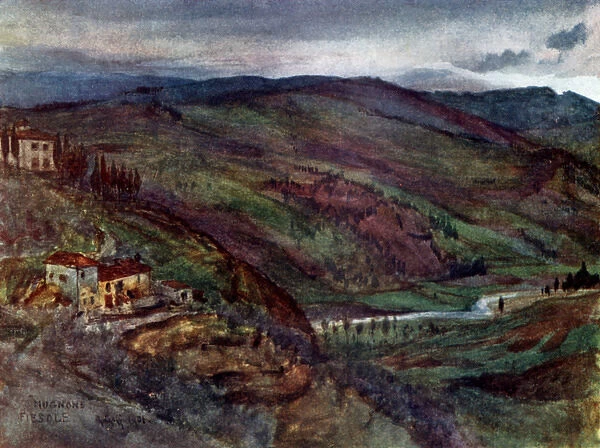 Valley of the Mugnone, looking North to Monte Senario, Italy