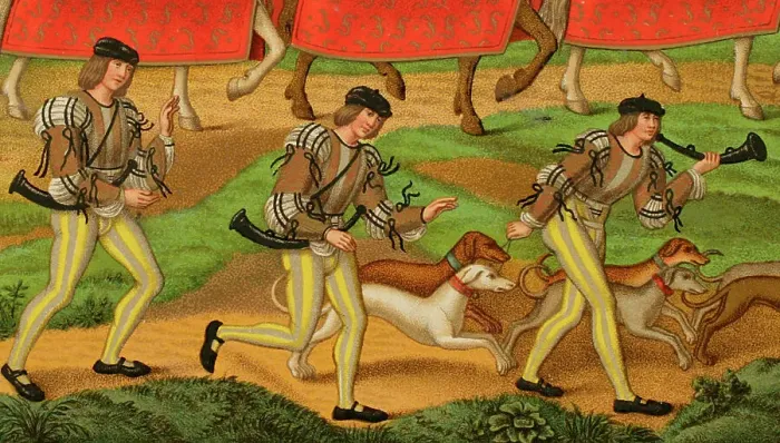 Framed Print : #VALUE!. Ladies hunting, 15th century. Chromolithography based on a miniature Framed Print : #VALUE!. Ladies hunting, 15th century. Chromolithography based on a miniature