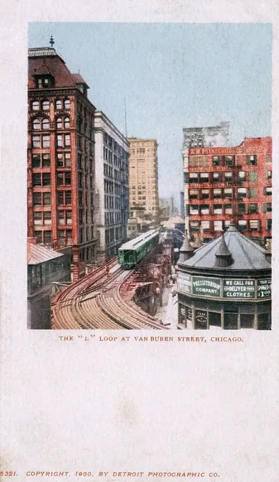 Framed Print : Van Buren Street Loop - Elevated Railway, Chicago, USA Framed Print : Van Buren Street Loop - Elevated Railway, Chicago, USA