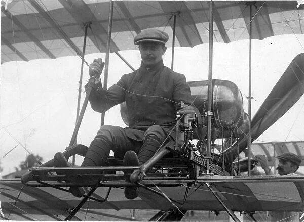 Van den Born on his Farman Biplane