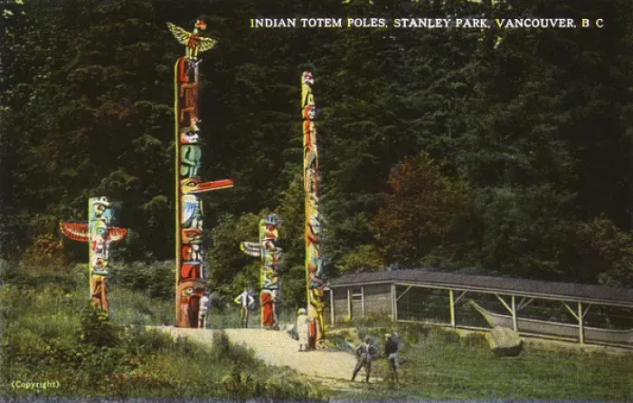 Framed Print : Vancouver, British Columbia, Canada - Indian Totem Poles Framed Print : Vancouver, British Columbia, Canada - Indian Totem Poles