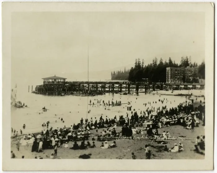 Framed Print : Vancouver, Canada - Bathing Beach - English Bay Framed Print : Vancouver, Canada - Bathing Beach - English Bay