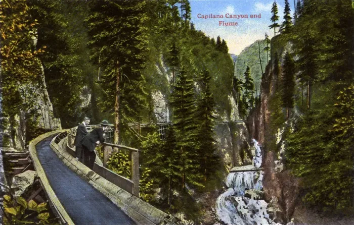 Framed Print : Vancouver, Canada - Capilano Canyon and Flume Framed Print : Vancouver, Canada - Capilano Canyon and Flume
