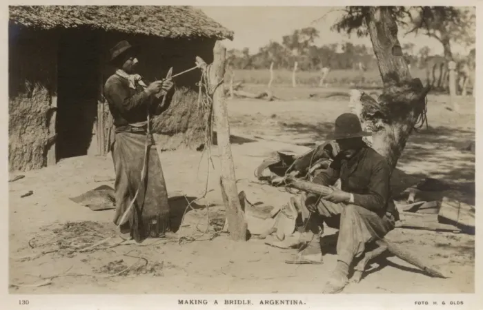 Framed Print : Vaquero making a bridle - Argentina Framed Print : Vaquero making a bridle - Argentina