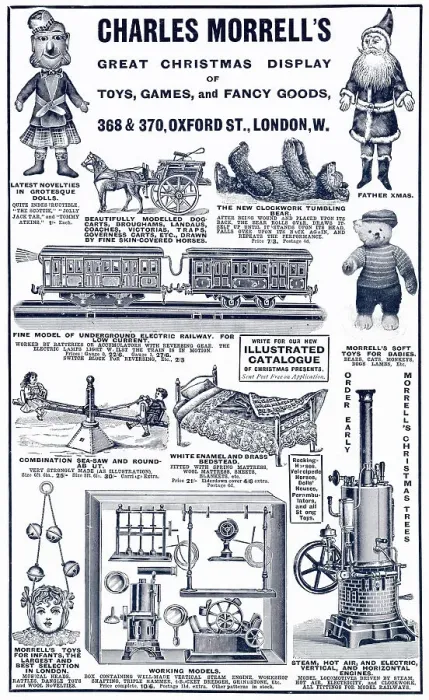 Framed Print : A variety of the latest Christmas toys and games available from from Charles Morrell's in Oxford Street, London. Date: 1908 Framed Print : A variety of the latest Christmas toys and games available from from Charles Morrell's in Oxford Street, London. Date: 1908