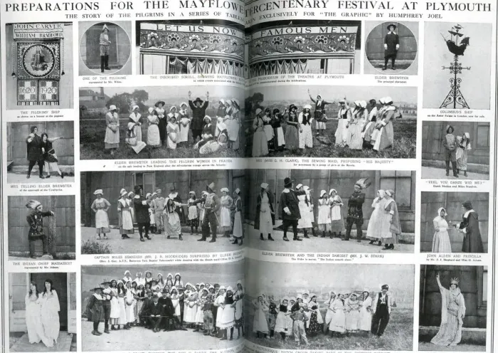 Framed Print : Various scenes showing how people were marking the 300th anniversary of the Pilgrim Framed Print : Various scenes showing how people were marking the 300th anniversary of the Pilgrim