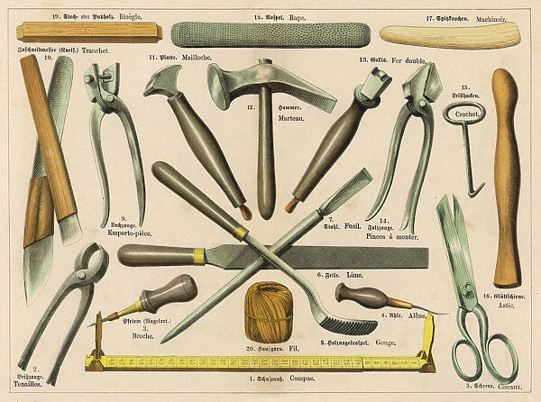 Various shoemaking tools