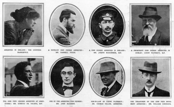 Framed Print : Various Sinn Feiners arrested over an alleged German plot Framed Print : Various Sinn Feiners arrested over an alleged German plot
