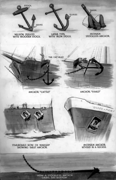 Framed Print : Various types of Anchors, November 1946 Framed Print : Various types of Anchors, November 1946