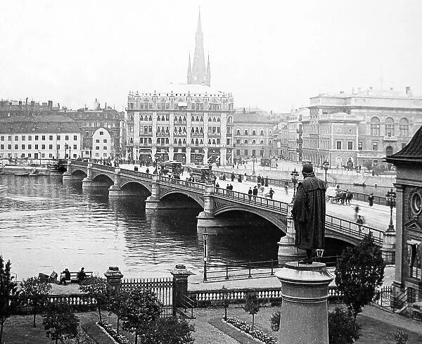 Vasa Bridge Stockholm Sweden early 1900s