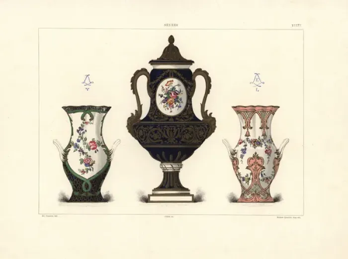 Framed Print : Vases with floral decoration Framed Print : Vases with floral decoration