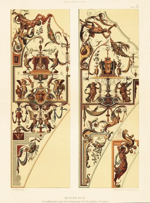 Framed Print : Vault paintings in the Munich Residenz, 16th century Framed Print : Vault paintings in the Munich Residenz, 16th century
