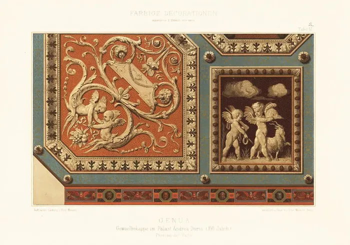Framed Print : Vaulted ceiling in the Palazzo Andrea Doria, Genoa, 16th century Framed Print : Vaulted ceiling in the Palazzo Andrea Doria, Genoa, 16th century