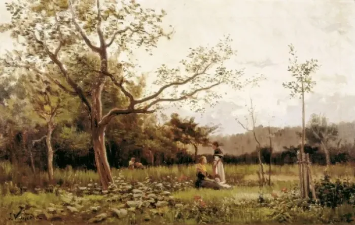 Framed Print : VAYREDA i VILA, Joaquim (1843-1894). Two Young Framed Print : VAYREDA i VILA, Joaquim (1843-1894). Two Young