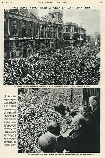 VE Day celebrations: crowds in Whitehall