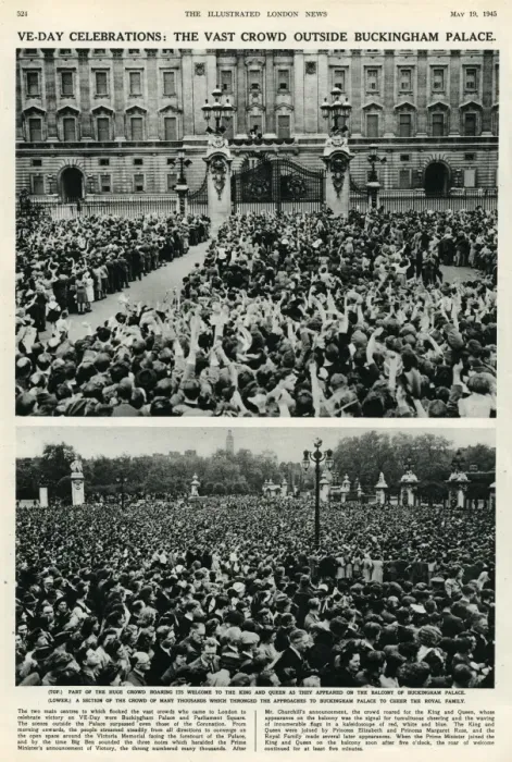 Framed Print : VE Day celebrations: vast crowds outside Buckingham Palace Framed Print : VE Day celebrations: vast crowds outside Buckingham Palace